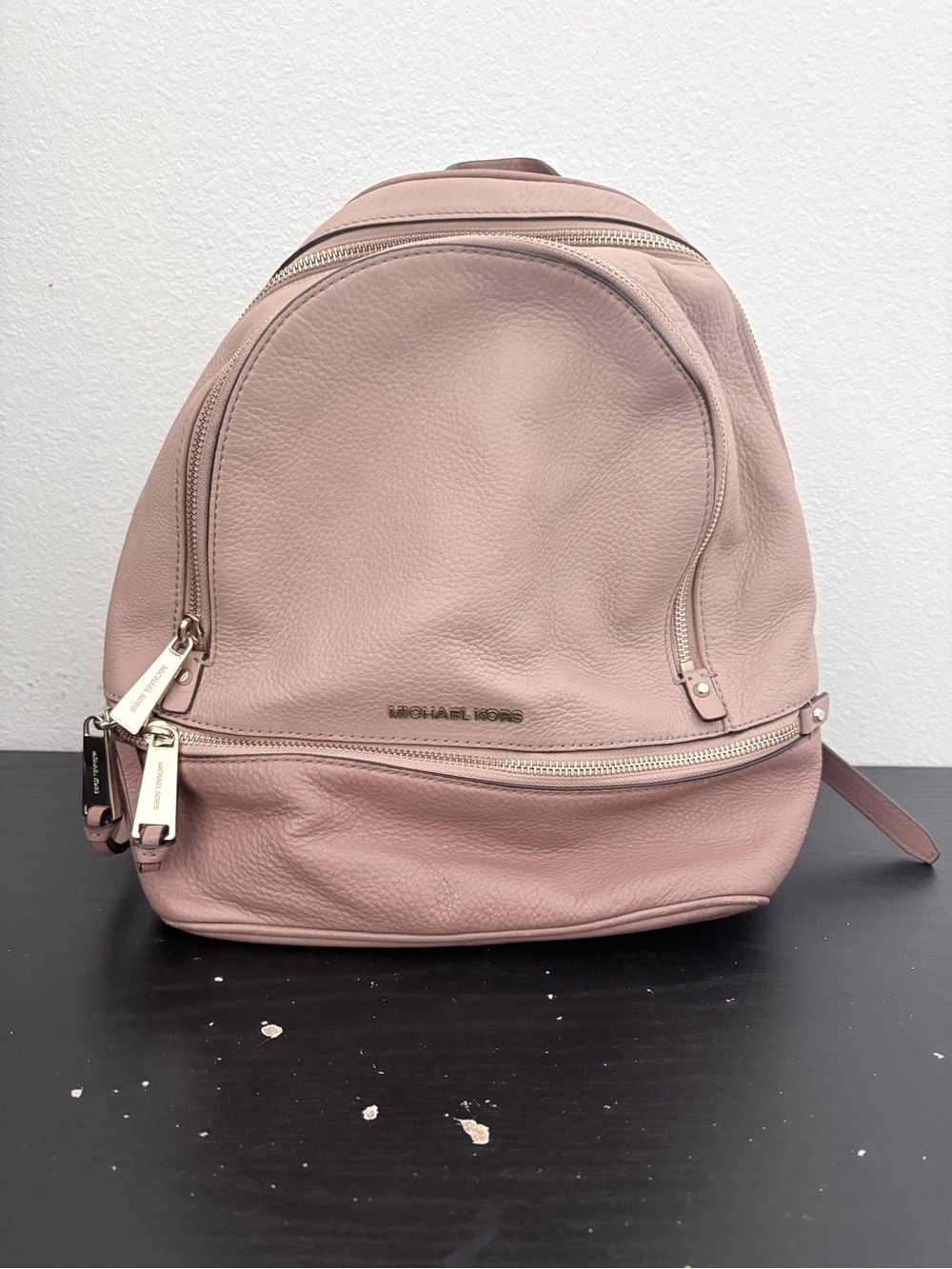 Michael kors Rhea pebbled leather backpack in soft blush